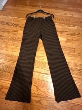 Vintage 90s Flare / Bootcut Brown Pinstripe Trousers 🤎